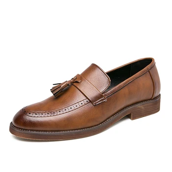 Модерен Мъжки Модел Обувки Без скрепителни елементи, по-Големи Размери 38-47, Обувки От микрофибър За Мъже, Официалната Обувки
