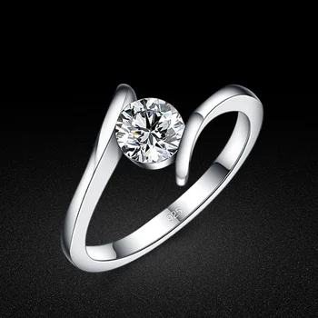 Високо качество на халки на веригата с цирконами от сребро 925 проба, Елегантен пръстен на пръста си, сватбени украси, подаръци чар Bijoux Femme