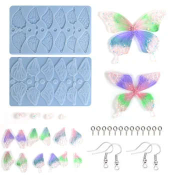 Эпоксидно-силиконова форма със собствените си ръце Нови Обеци в формата на Пеперуда Крила, Колие, Окачване, Огледални Форми за бижута