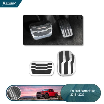 2 бр./компл. Нескользящая тампон на автомобилни педали от неръждаема стомана за Ford F150 Raptor 2015-2020 Тампон върху педала на газта и спирачката