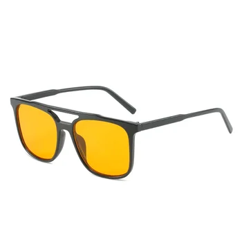 Европа и Съединените Щати Стил Квадратни Двухлучевые Модни Черни слънчеви очила Тенденция на УЛТРАВИОЛЕТОВИТЕ слънчеви очила За мъже и жени са Еднакви