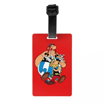 Багажни етикети Asterix И Obelix за поръчка, приключенска манга, багажни етикети Getafix Dogmatix, идентификация стикер за защита на личните данни