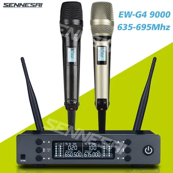 Професионален Двоен Безжичен Микрофон SENNESAI EW-G4 Stage Performance 2 Канал UHF Караоке Метален Ръчно Skm9000, най-високо Качество