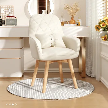 Aoliviya Официален Едро Козметичен стол С облегалка, Модерен Минималистичен Тоалетка за спалня, Интернет-знаменитост Light Luxu