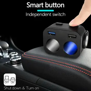 Автоматично зарядно устройство Модерна и удобна led светлини Бързо зареждане на запалката на автомобил с два порта USB Адаптер за зарядно устройство