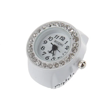 Часовници с пръстен на палеца, луксозен бял планински кристал за дамите