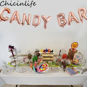 Chicinlife 8шт 16-инчов един шоколад балони с букви от фолио, банер за парти по случай рожден Ден, сватба, Годеж, украса за сладки на масата