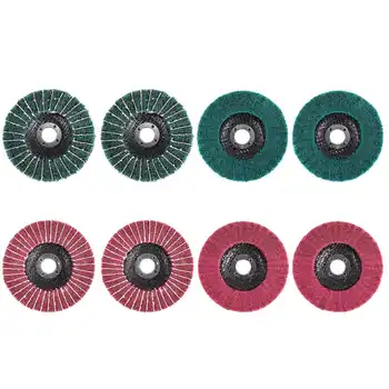 8ШТ 4-инчови дискове от червено и зелено нейлонового влакна, набор от Различни шлифовъчни кръгове, за ъглошлайф