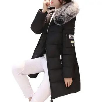 Зимно Дамско Памучни Топло палто с качулка И Джобове с цип, Приталенное Пуховое палто дамско палто