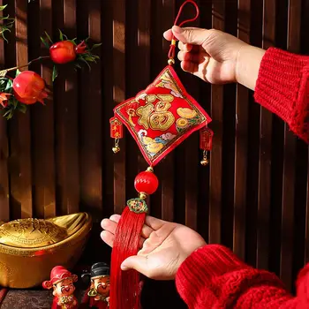 Най-добри пожелания на Китайски Коледни висулки Разбогатейте Късмет Коледни Висящи Украшения на Червените Украшения на Пролетния фестивал на Късмет