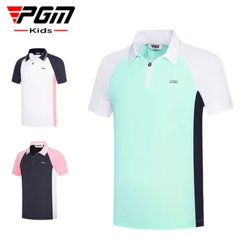 Тениска за голф, за момичета PGM с къс ръкав, летни детски спортни ризи за младежи, детски дрехи за голф YF593