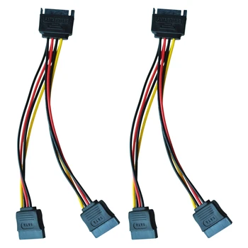 2X 6-инчов SATA Power Y Дърва Cable Adapter-M/F (захранващ кабел)