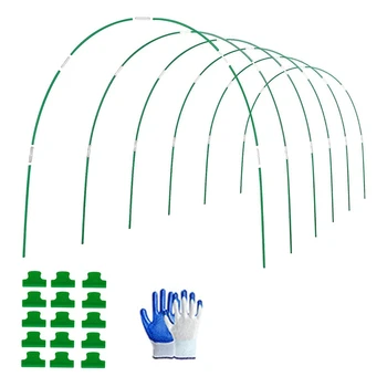 Градински обръчите със собствените си ръце 6 комплекта на парникови обръчи с дължина 8 метра, тунел за отглеждане, рамка от фибростъкло, без ръжда, рамка от отправните обръчи