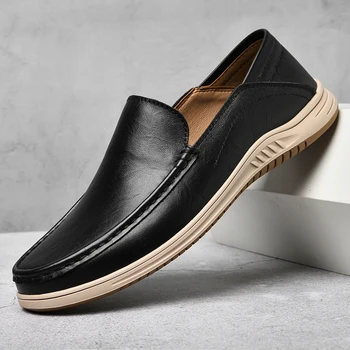 Мъжки ежедневни обувки Modx от естествена кожа, модерен мъжки лоферы m2, дишащи обувки за ходене