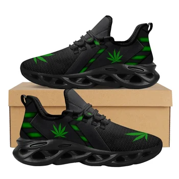 CYWGIFT 3D Зелени Листа Плевели С Принтом Спортни Обувки за Жени Дишаща Лейси Удобни Дамски Обувки Маратонки На Платформа лукс