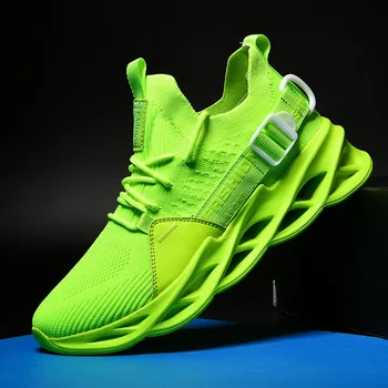2023 Дишаща мъжки обувки, Леки и меки маратонки, Дизайнерска Нова Мъжки обувки, Ежедневни обувки Masculino Adulto Зелен Цвят, размер Голям 39-46