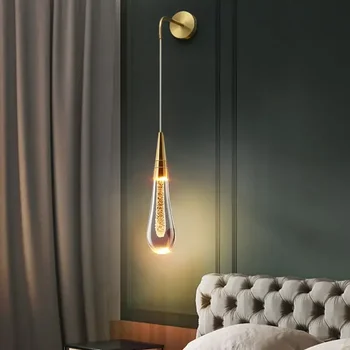 Стенни Аплици Лампа Постмодернистские Кристални Стенни Лампи Стъклени Led Творчески Капки Дъжд, с монтиран на стената Лампа за Ресторант Спалня Нощни Коридор