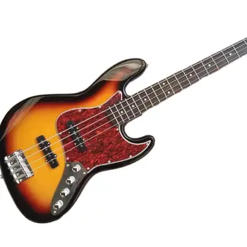 Новият модел на заводскому поръчка, 4-струнен бас-електрическа китара, черно звукосниматель, защита от червени перли, хастар от палисандрово дърво, индивидуален ч