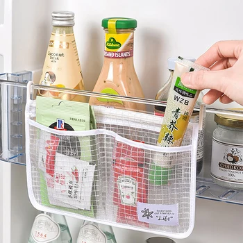 Окото чанта за съхранение в хладилник, подвесная Преносим чанта за подправки, ордьоври, mesh bag, Подвесная чанта с две отделения, кухненски принадлежности