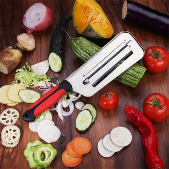 Нож за рязане на зеле, нож за нарязване на лук, Кухненски нож за нарязване на зеленчуци с двойно острие, нож за почистване на риба везни