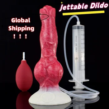 Вибратори Преса Squirt Имитация на спермата Фалос с вендузата Силикон Брызгающий пенис Функция течност за пръскане на Секс играчки за жени