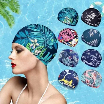 Нова тъканно шапка за плуване с бързото высыханием и различни модни модели, достъпни за мъжете и жените, тъканни шапки за плуване за възрастни