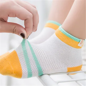 Нови 5 двойки / компл. детски чорапи, памучни чорапи, универсални чорапи в бяла ивица, летни памучни чорапи, аксесоари за деца