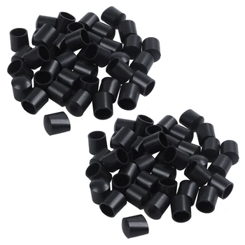 Гумени капачки от 80 части с черни гумени топчета с кръгла форма, 10 мм