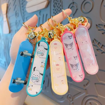 Sanrio Kuromi Hello Kitty Cinnamoroll Ключодържател За Скейтборд От Върха На Пръста Сладък Cartoony Автомобил Чанта С Висулка Kawai Аниме Аксесоари Подаръци