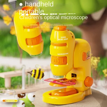 Детски ръчен микроскоп за начално училище, костюм за научни експерименти, проби, насекоми и растения, технология за момчета детски играчки