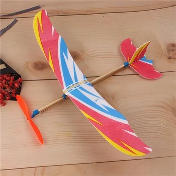Направи си сам Ръчно изработени хвърли Летящ Планер Самолети с еластична гумена лента Летящ самолет със задвижване от планер Сглобяване на Модели Играчки за деца