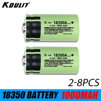 Акумулаторна Батерия 1000mAh 4.2 V 18350 Power Batteries 3C Discharge 18350 HD Cell литиево-йонна Батерия с Подарочным Led Фенерче T6