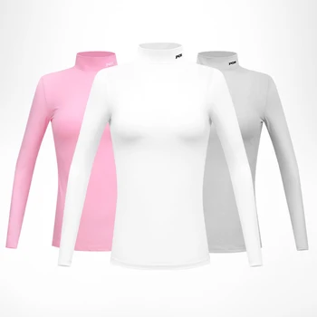 PGM Golf, дамски ризи с дълъг ръкав, есен-зима, запазването на топлина, Спорт на открито, долната риза с висока еластичност, дамски Приталенная YF389