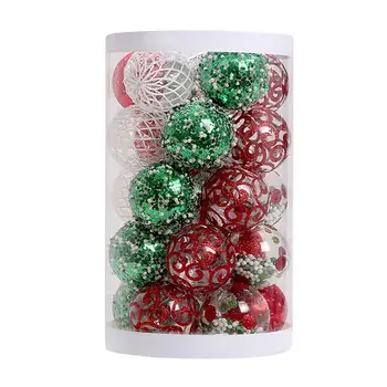 Коледни топки за Украса на Декоративни нечупливи Коледни топки 25шт Нечупливи Топката украса с декоративни куки