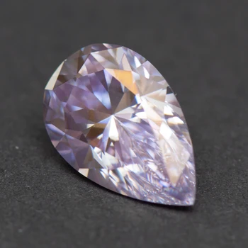 Камък муассанит крушовидна кройка Светло лилав цвят, отгледани в лаборатория диамант за производството на домашно амулети, материали за производство на бижута със сертификат за GRA