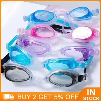 Плувни Очила С Защита От Мъгла HD Плоски Практични Очила За Гмуркане Водоустойчива Превръзка На Главата За Възрастни И Деца, Цветни Очила За Водни Спортове