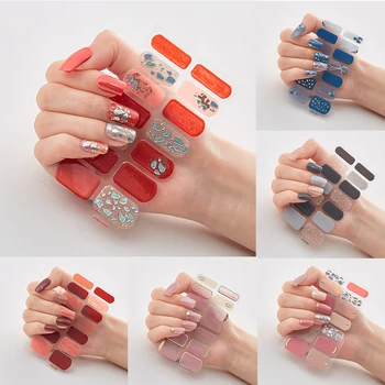 Цветни стикери за нокти с пълно покритие, 3D стикер за нокти от лъскава фолио, самозалепващи непромокаеми маски за нокти, Маникюр със собствените си ръце, Безплатна доставка