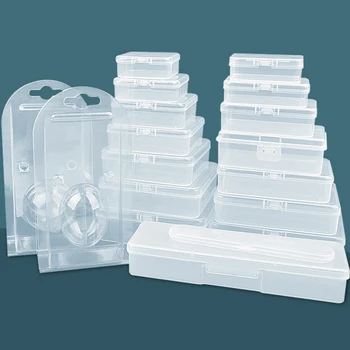 Прозрачна Кутия PP с Правоъгълна флип-надолу Кутия За Съхранение на Квадратен Опаковъчен Калъф Кръгъл Блистер Кутия с Аксесоари За Организиране на Опаковката на Продукта
