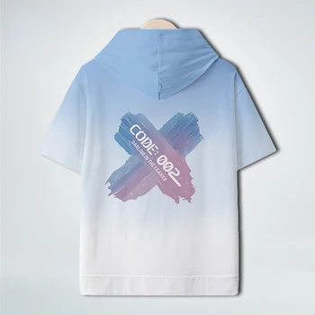 Аниме DARLING In The FRANXX Младежта Свободна ежедневни тениска с качулка и с къс ръкав Pain Clothes