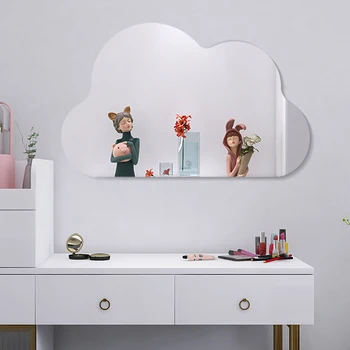 Нерегулярная модерна стикер на огледално-рефлексен стена, за баня, огледало за бръснене, тоалетна масичка за душ, козметика за дома, Домашно производство