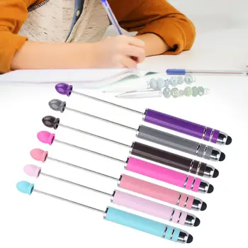 7 Парчета, креативни дръжки с мъниста Направи си сам 1.0 mm черно мастило Химикалка писалка за рисуване мъниста за правене на списание Подарък чертеж на изпит в офиса