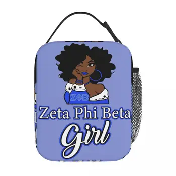 Аксесоари Zeta Phi Beta за момичета, изолирано чанта за обяд за офис съхранение, кутии за храна, преносим охладител, термобокс за Bento