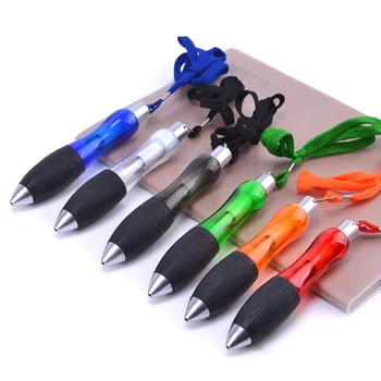 Химикалка писалка 5шт Прибиращи кръгли дръжки с къс кликером и каишка Дебели дръжки J60A
